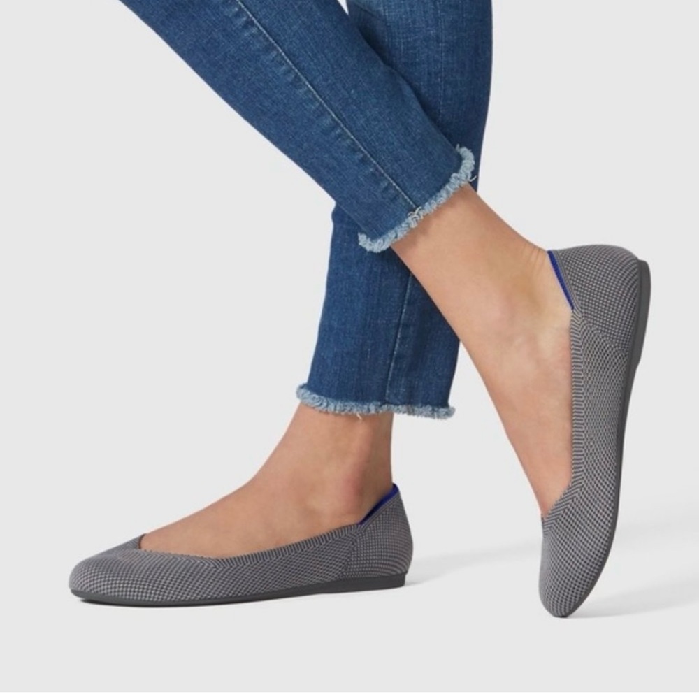 Rothy's The Flat Rounded Toe Ballet Flats - Shoes Characoal Gray